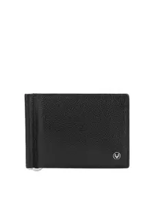 Allen Solly Men Black Solid Leather Money Clip