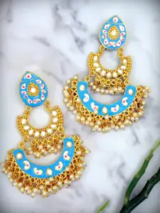 Crunchy Fashion Blue Contemporary Chandbalis Earrings