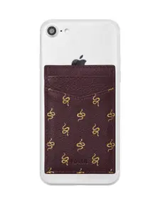 Fossil Women Purple & Gold-Toned Abstract Printed Leather Card Case