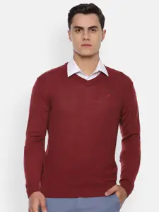 Louis Philippe Men Maroon Pullover