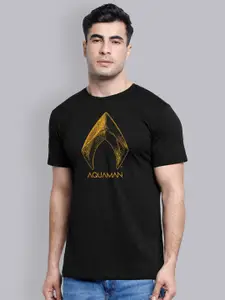 Free Authority Men Black Aquaman Printed T-shirt