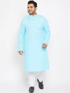 VASTRAMAY Men Blue & White Kurta with Pyjamas