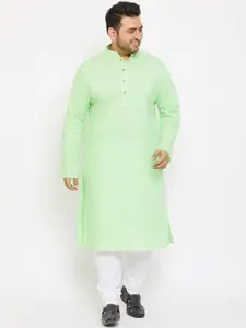 VASTRAMAY Men Green Kurta with Pyjamas