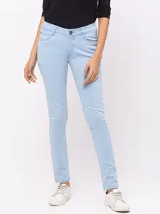 ZOLA Women Blue Slim Fit Lightweight Low Distress Jeans
