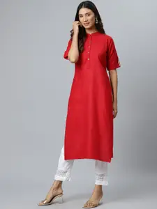Gerua By Libas Women Red Pathani Cotton Kurta