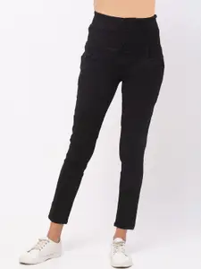 ZOLA Women Black Slim Fit High-Rise Lightweight Cropped Jeans