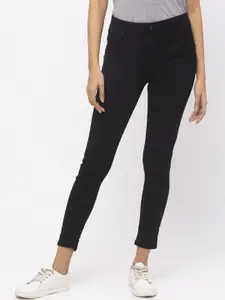 ZOLA Women Black Pure Denim Skinny Fit High-Rise Stretchable Jeans