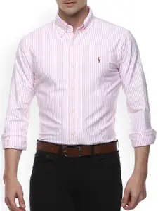 Polo Ralph Lauren Men Pink Striped Casual Shirt