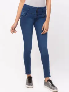 ZOLA Women Blue Pencil Slim Fit High-Rise Light Fade Cropped Jeans