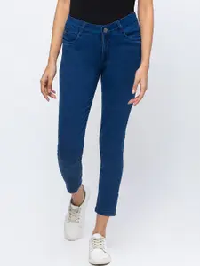 ZOLA Dx Women Blue Slim Fit Mid Waist Ankle Length Jeans