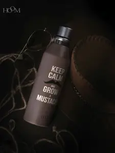 HOOM Unisex Grey & White Typography Stainless Steel Insulated Water Bottle