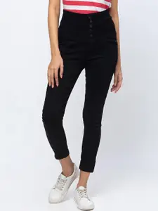 ZOLA Women Black Pure Denim Slim Fit High-Rise Stretchable Jeans
