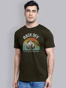 Free Authority Men Olive Graphic Printed Featured Social Distancing T shirt