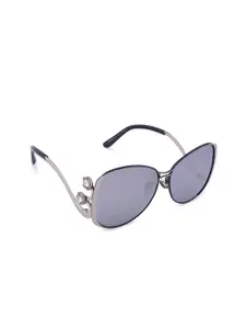 MARC LOUIS Women Silver-Toned Butterfly Polarised Sunglasses 7114XD1060L471H C