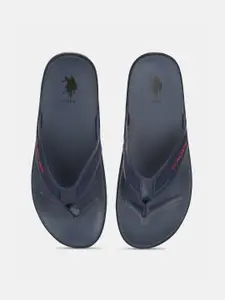 U.S. Polo Assn. U S Polo Assn Men Navy Blue & Red PU Comfort Sandals