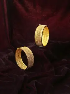 Adwitiya Collection Set Of 2 24K Gold-Plated Handcrafted Bangles