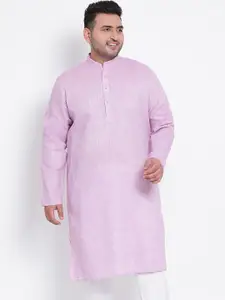 hangup trend Men Purple Linen Kurta with Pyjamas