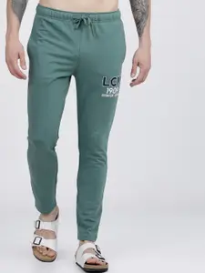 LOCOMOTIVE Men Green & White Solid Slim-Fit Track Pants