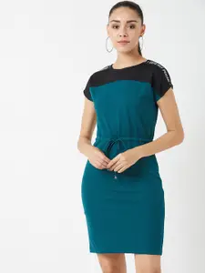 Miss Chase Colourblocked Crepe Sheath Dress
