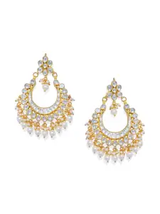 AccessHer Gold Crescent Shaped Chandbalis Earrings