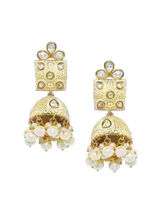 AccessHer Gold Contemporary Jhumkas Earrings