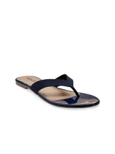 SOLES Women Blue Open Toe Flats with Bows