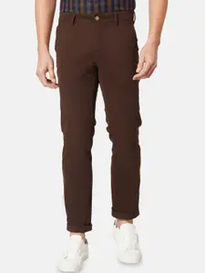 J Hampstead Men Brown Slim Fit Chinos Trousers