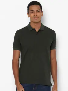 Allen Solly Men Olive Polo Collar T-shirt