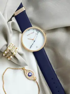 JOKER & WITCH Women Blue & White Soba Love Triangle Watch Gift Set JWLT188
