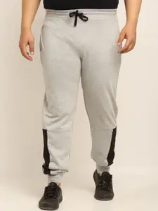 Rodzen Men Grey Solid Cotton Slim-Fit Joggers
