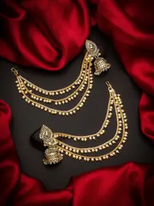 aadita Gold Contemporary Drop Earrings