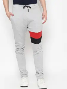 PAUSE SPORT Men Grey Solid Anti-Microbial Slim-Fit Cotton Joggers