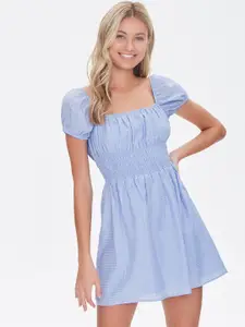 FOREVER 21 Blue Striped Mini Dress