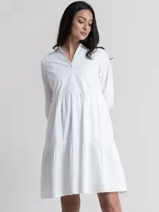 FableStreet White A-Line Dress