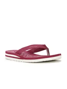 Bata Women Pink & White Printed Thong Flip-Flops