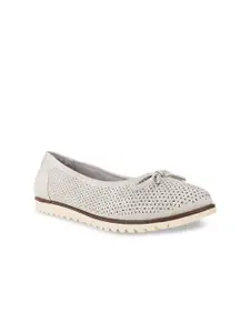 Bata comfit Women Grey Ballerinas with Bows Flats