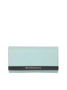 GIORDANO Women Turquoise Blue Solid PU Envelope