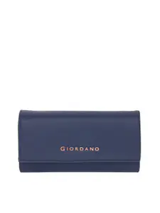 GIORDANO Women Navy Blue Solid PU Two Fold Wallet