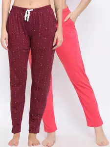 Kanvin Women Pack Of 2 Printed Cotton Lounge Pants