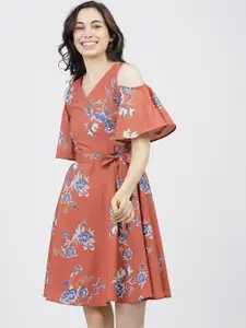 Tokyo Talkies Women Brown Floral Dress