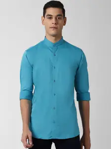 Peter England Men Blue Slim Fit Casual Shirt