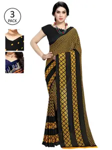 KALINI Pack of 3 Poly Georgette Sarees