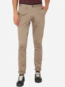 JADE BLUE Men Khaki Slim Fit Regular Trousers