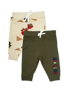 MeeMee MeeMee Infant Boys Pack Of 2 Printed Pure Cotton Joggers