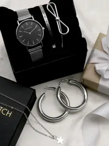JOKER & WITCH Women Black Watch Gift Set JWLS114