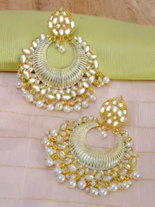 Crunchy Fashion Gold Contemporary Chandbalis Earrings
