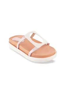 Catwalk Women Pink & White Open Toe Flats