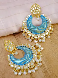 Crunchy Fashion Blue Contemporary Chandbalis Earrings