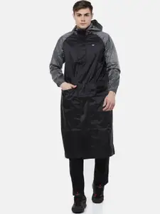Wildcraft Men Black Solid Hooded HypaDry Rain Coat