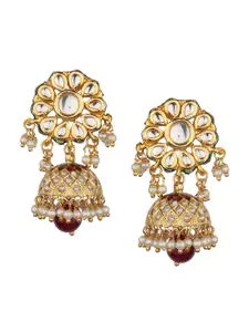 Runjhun Gold-Toned Contemporary Jhumkas Earrings